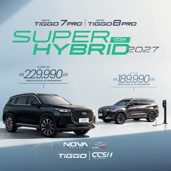 Tiggo 7 e 8 – Hibrido – Lançamento Junho2026